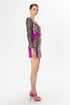 Half Sequined V Neck Mini Dress